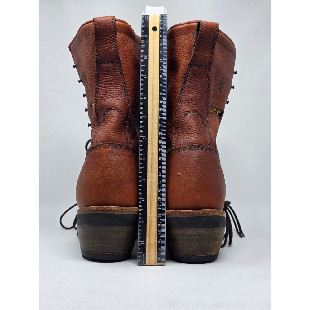 Rocky 2841 Mens Brown Leather Gore-Tex Waterproof Lace Up Logger Boots 11 M - Picture 8 of 13